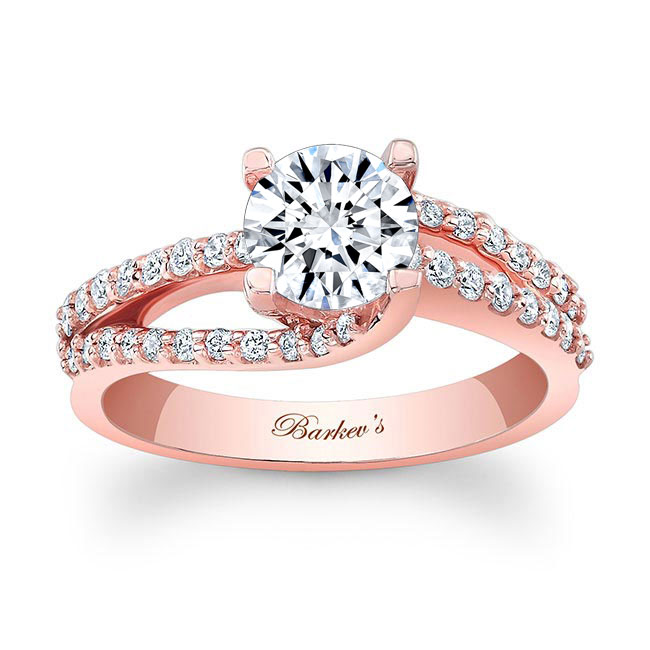 Rose Gold 1 Carat Round Cut Diamond Ring