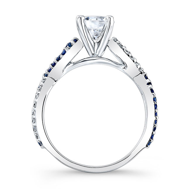 Lab Grown Diamond Infinity Ring With Blue Sapphires Image 2