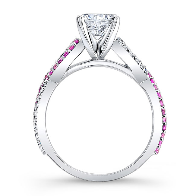 Pink Sapphire And Diamond Infinity Ring Image 2