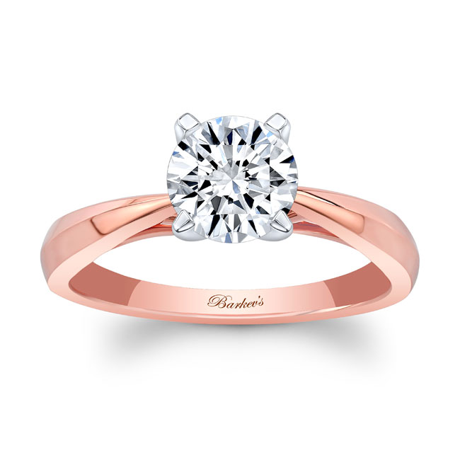 Rose Gold Tapered Solitaire Ring