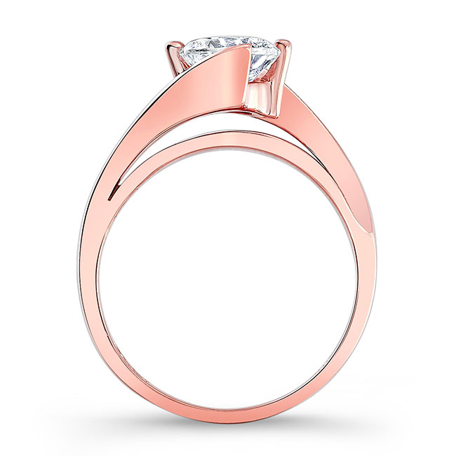 Rose Gold Half Channel Solitaire Engagement Ring Image 2