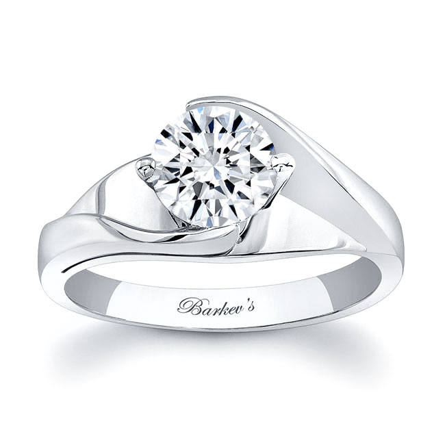 Half Channel Solitaire Engagement Ring