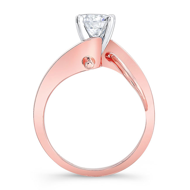 Rose Gold Wire Accent Solitaire Ring Image 2