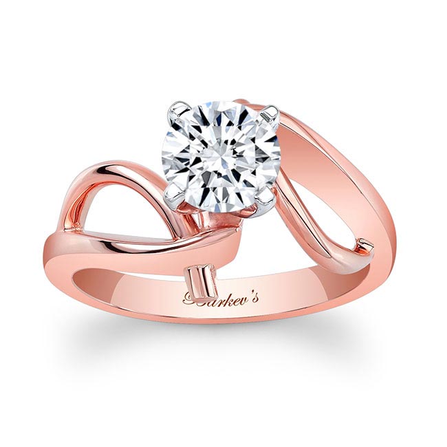 Rose Gold Wire Accent Solitaire Ring