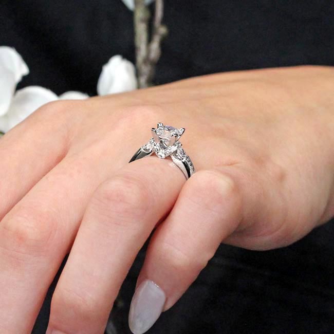 Princess Cut Moissanite Three Stone Ring Image 5