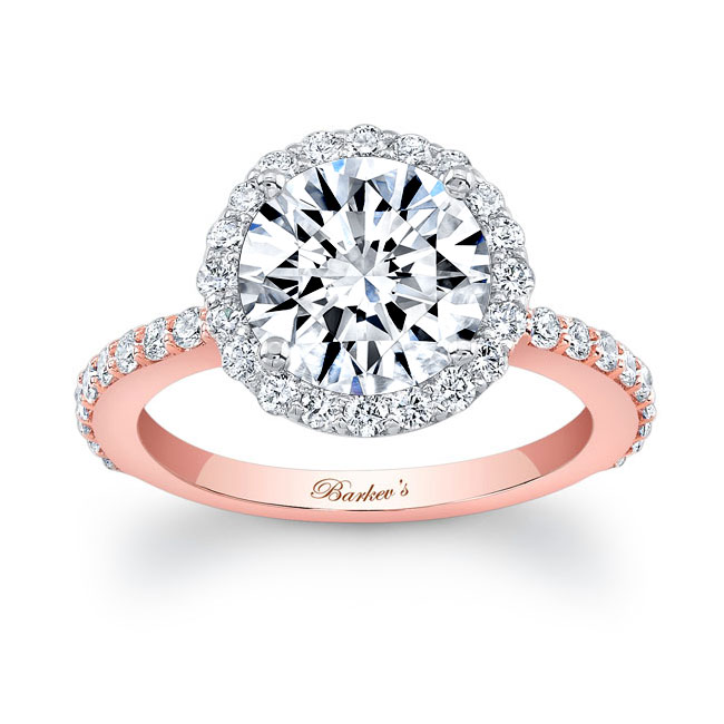 White Rose Gold 2 Carat Halo Engagement Ring