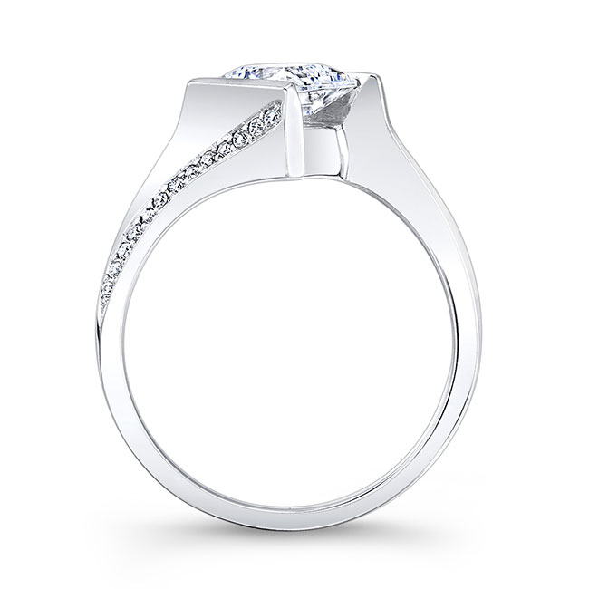 White Gold Princess Cut Square Diamond Ring Image 2