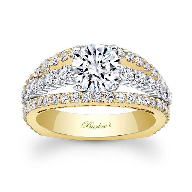 White Yellow Gold Art Deco Diamond Ring