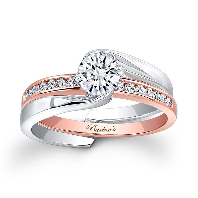 White Rose Gold Half Carat Interlock Bridal Set