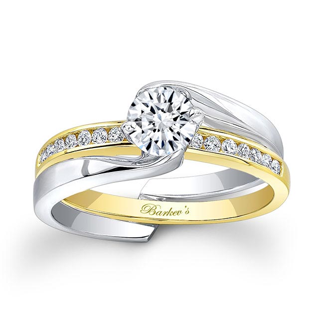 White Yellow Gold Half Carat Interlock Bridal Set