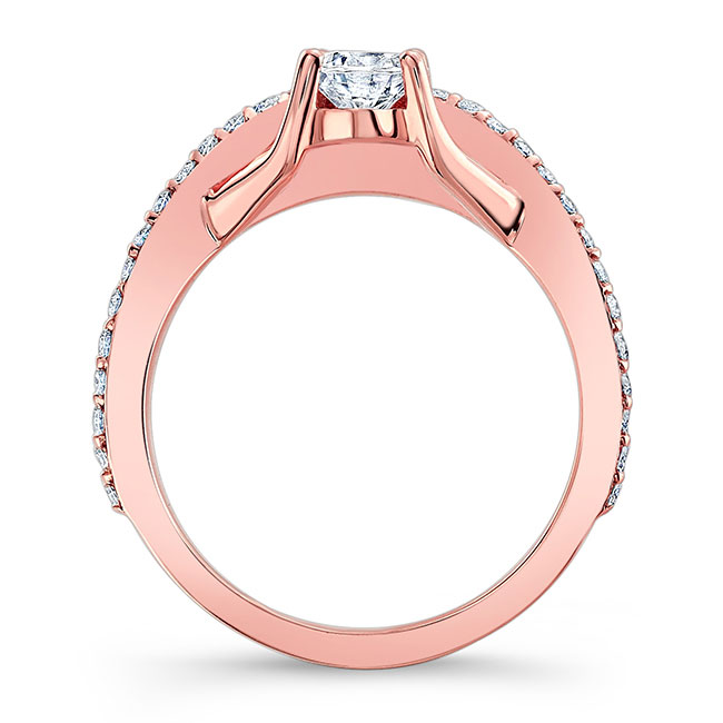 Rose Gold Unique Half Carat Moissanite Bridal Set Image 2