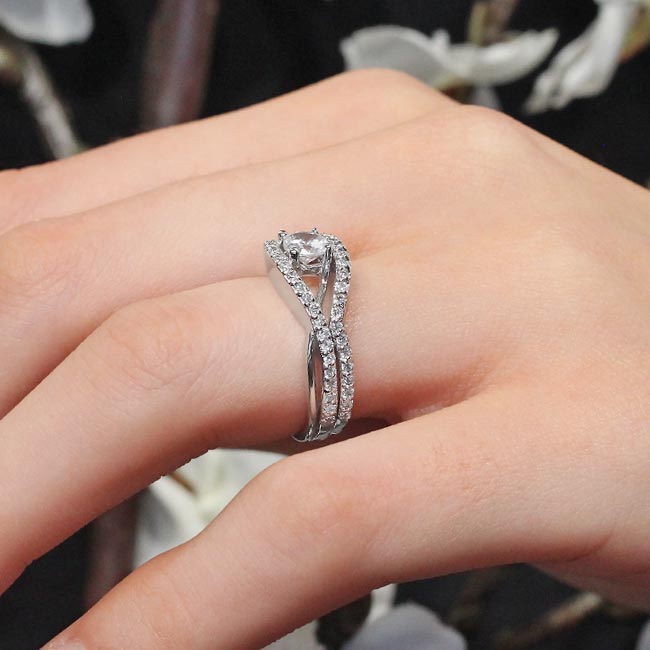 Unique Half Carat Moissanite Bridal Set Image 4