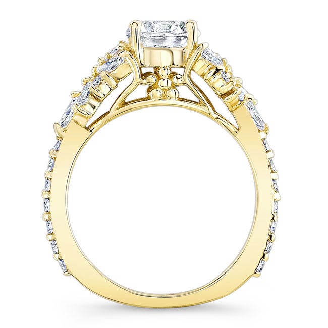 Yellow Gold Vintage Lab Diamond Marquise Ring Image 2