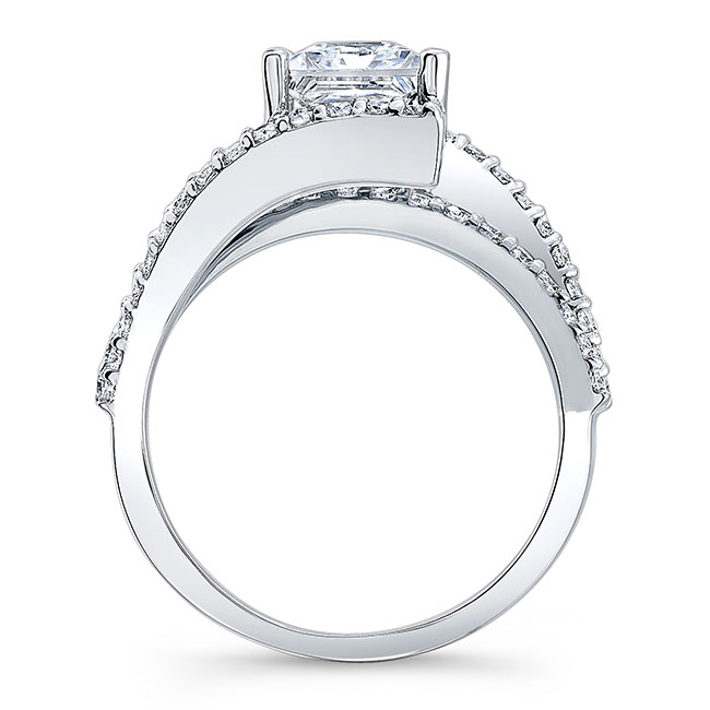 Platinum Split Shank Princess Cut Engagement Ring Image 2