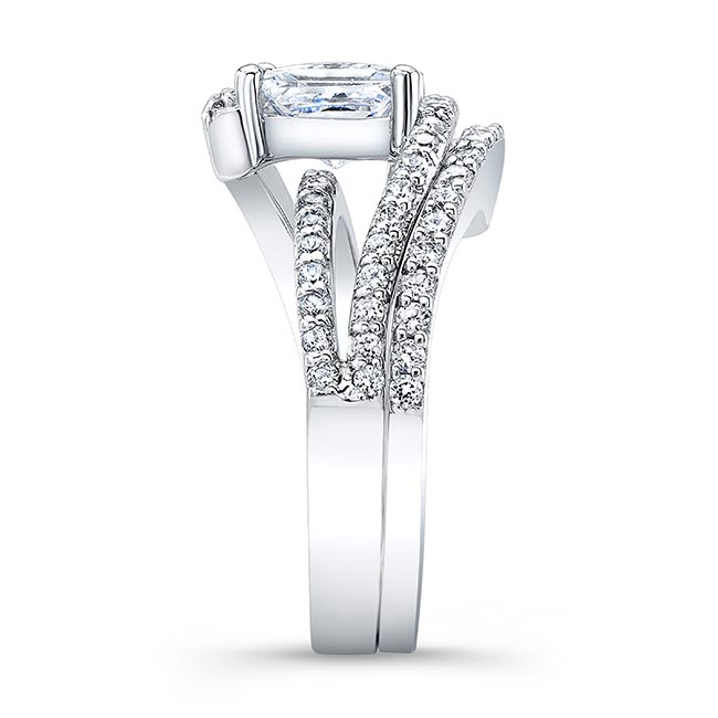 Split Shank Princess Cut Bridal Set Image 3