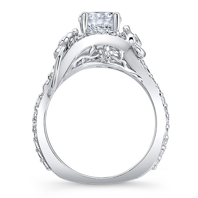 Platinum Flower Engagement Ring Image 2