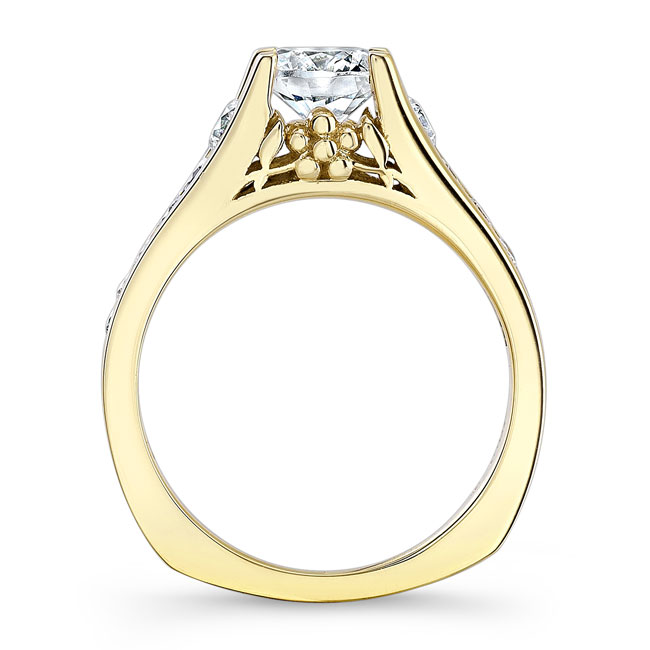 Yellow Gold Cathedral Diamond Ring Image 2