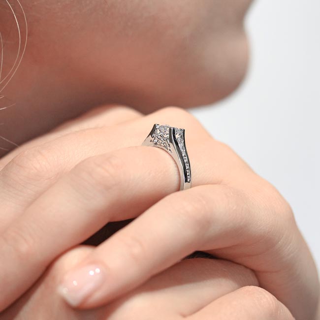 Platinum Cathedral Diamond Ring Image 5