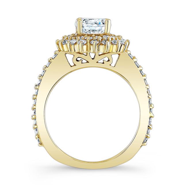 Yellow Gold Moissanite Sunflower Ring Image 2