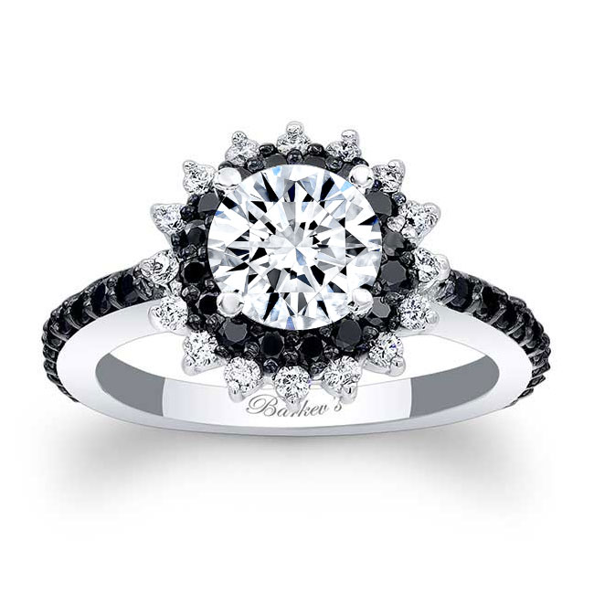 Black Diamond Accent Sunflower Ring