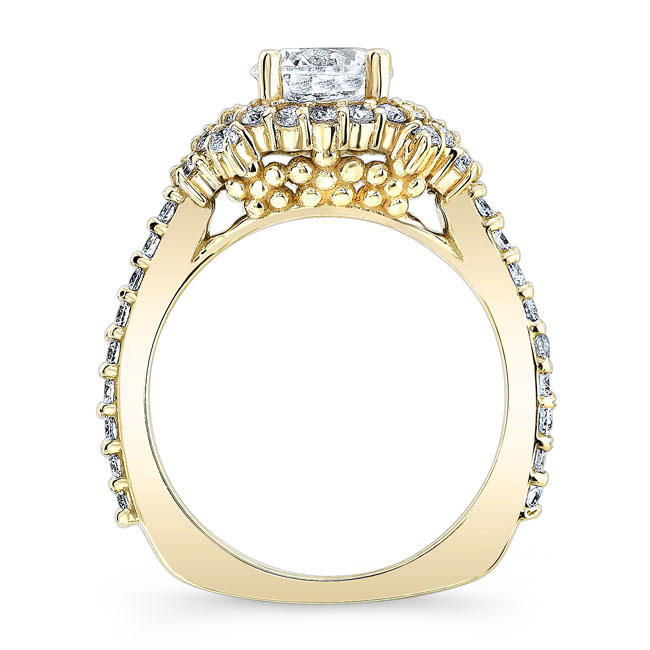 Yellow Gold Diamond Cluster Ring Image 2