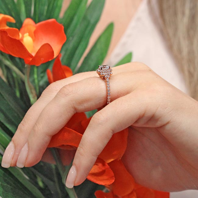 Rose Gold Diamond Cluster Ring Image 5