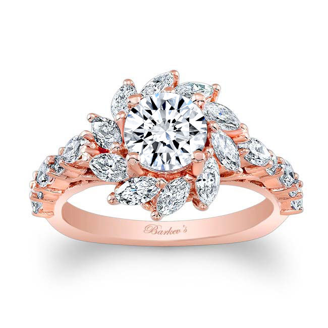 Rose Gold Sunflower Engagement Ring