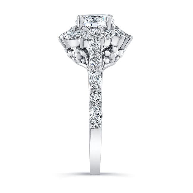 Platinum Sunflower Engagement Ring Image 3