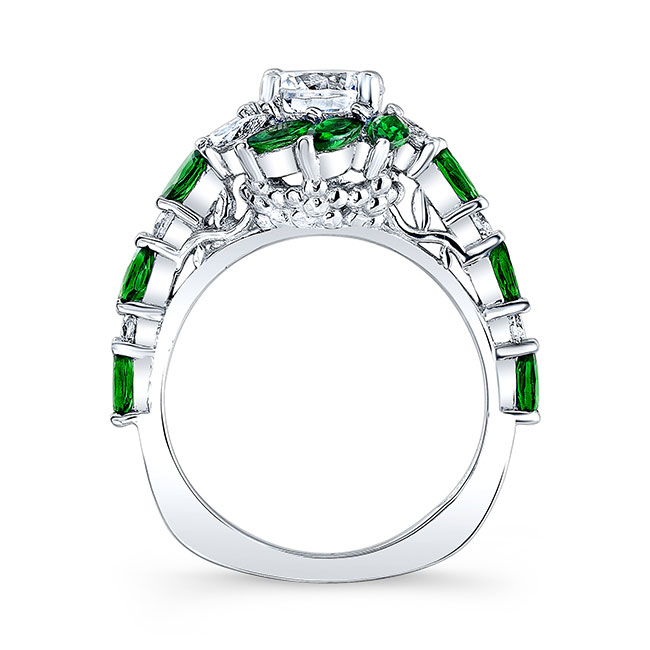 Tsavorite Moissanite Sunflower Engagement Ring Image 2