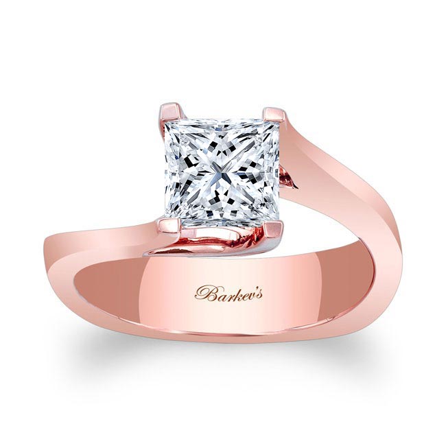 Rose Gold 1.25 Carat Princess Cut Moissanite Solitaire Ring