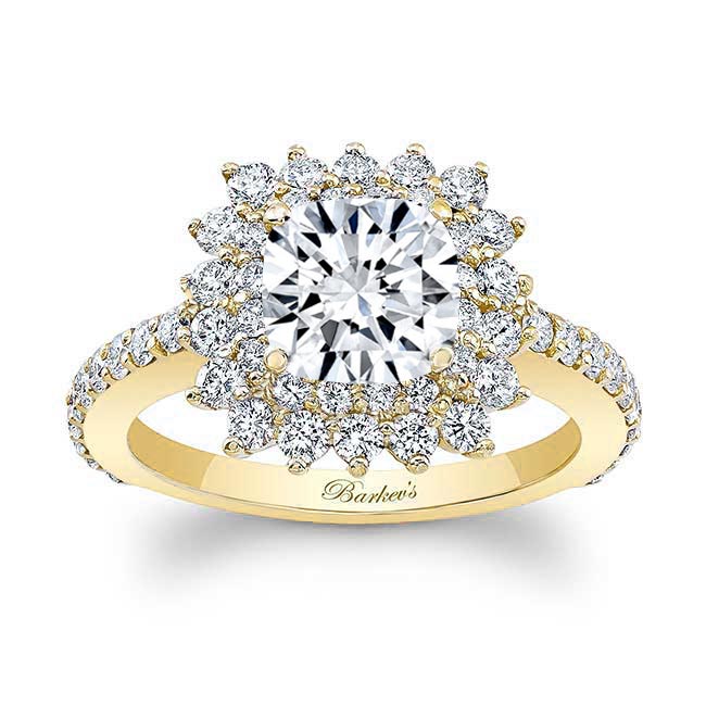 Yellow Gold Starburst Engagement Ring