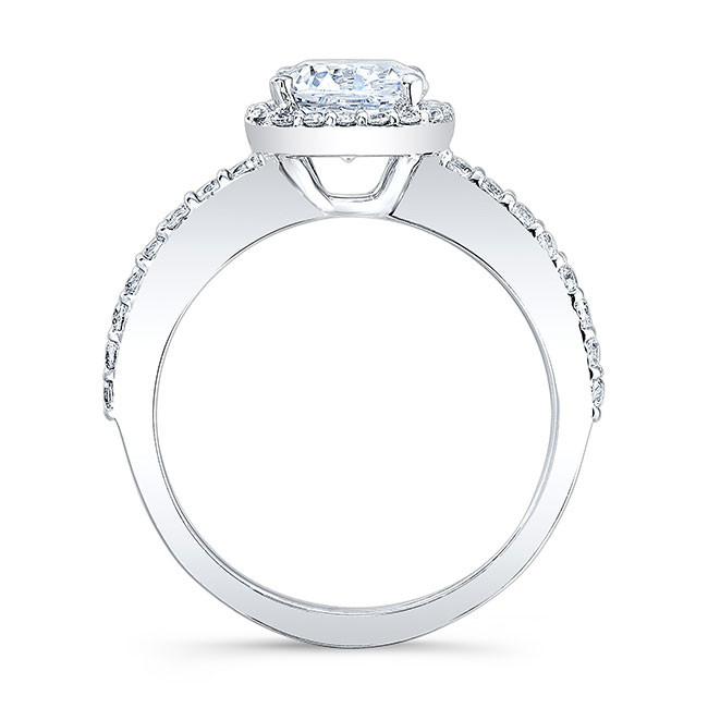 1 Carat Cushion Cut Halo Engagement Ring Image 2