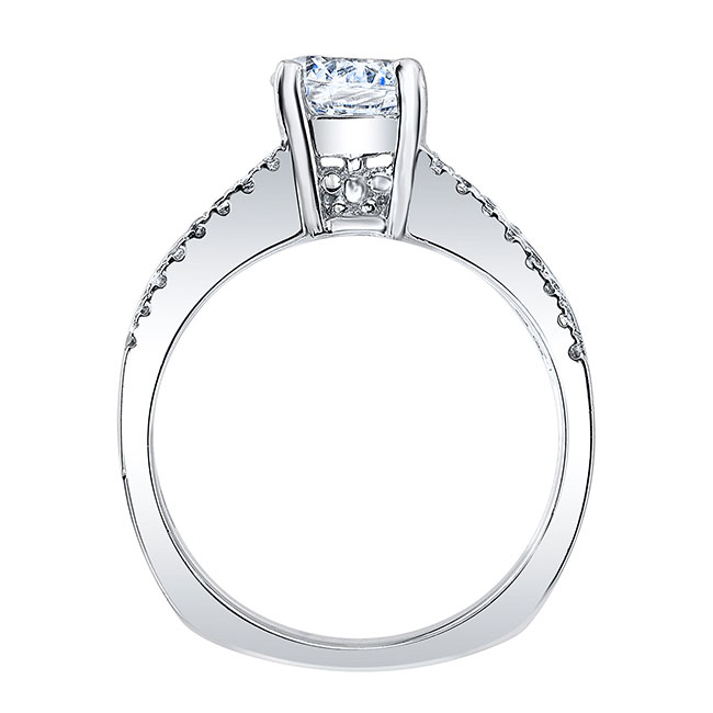 White Gold Round Channel Set Engagement Ring Image 2