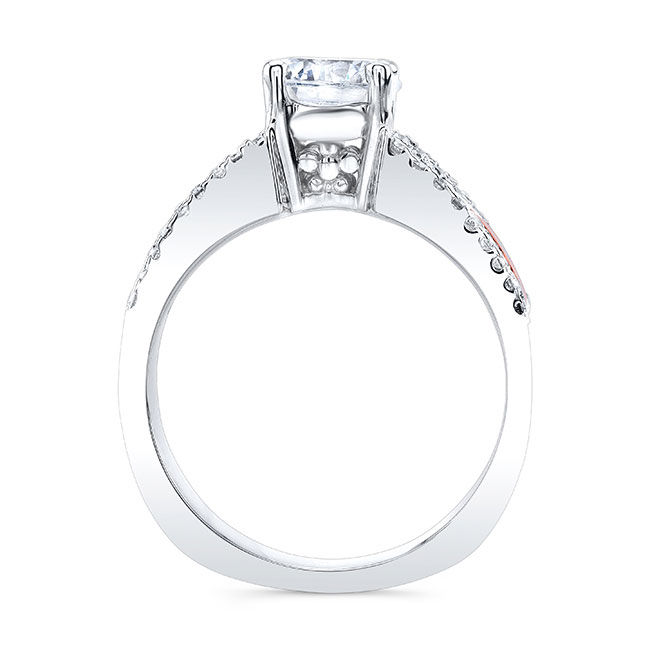 White Rose Gold Round Channel Set Engagement Ring Image 2