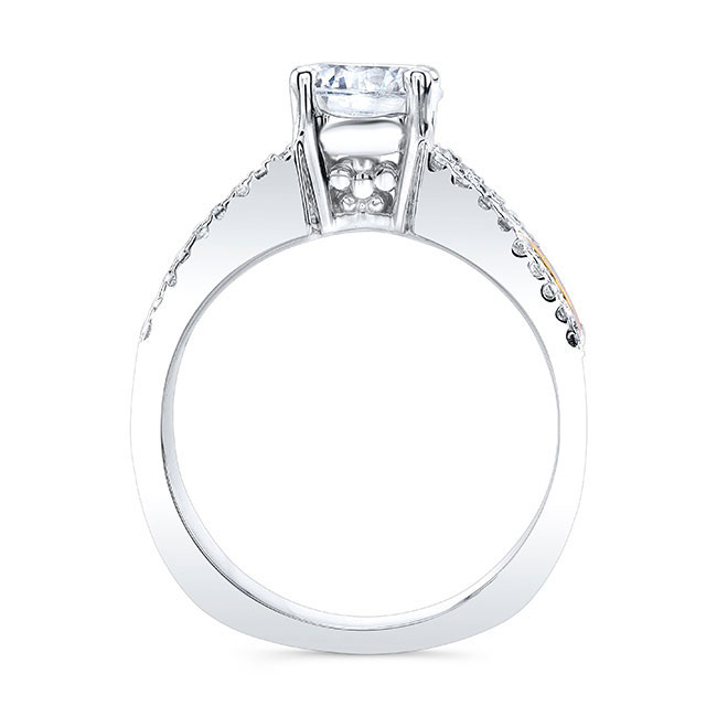 White Yellow Gold Round Channel Set Engagement Ring Image 2