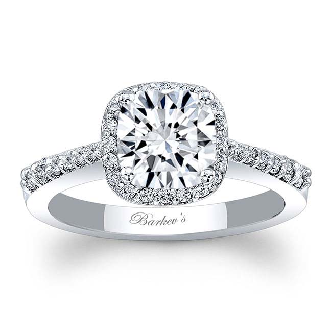 1 Carat Cushion Cut Halo Diamond Ring