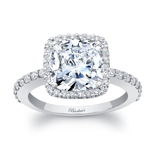 2 Carat Cushion Cut Lab Diamond Halo Engagement Ring