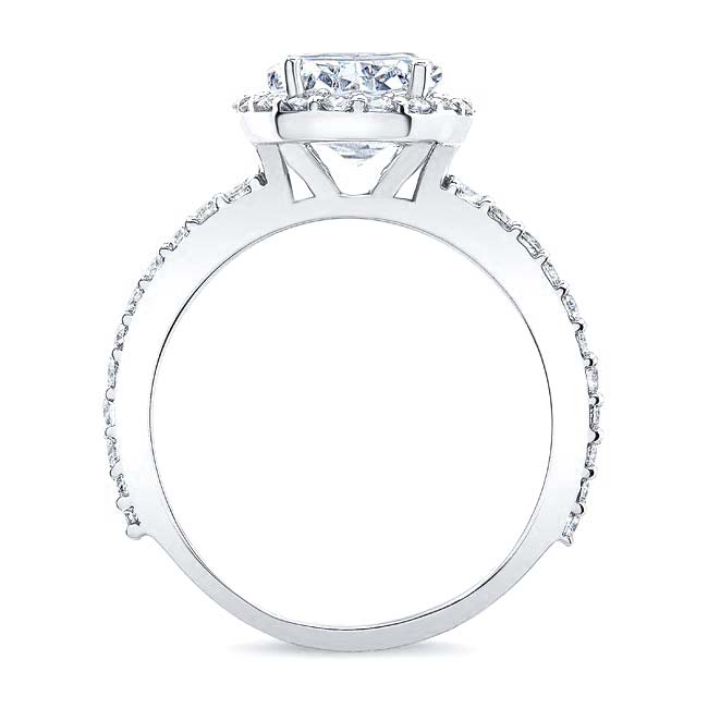 2 Carat Oval Moissanite Halo Engagement Ring Image 2