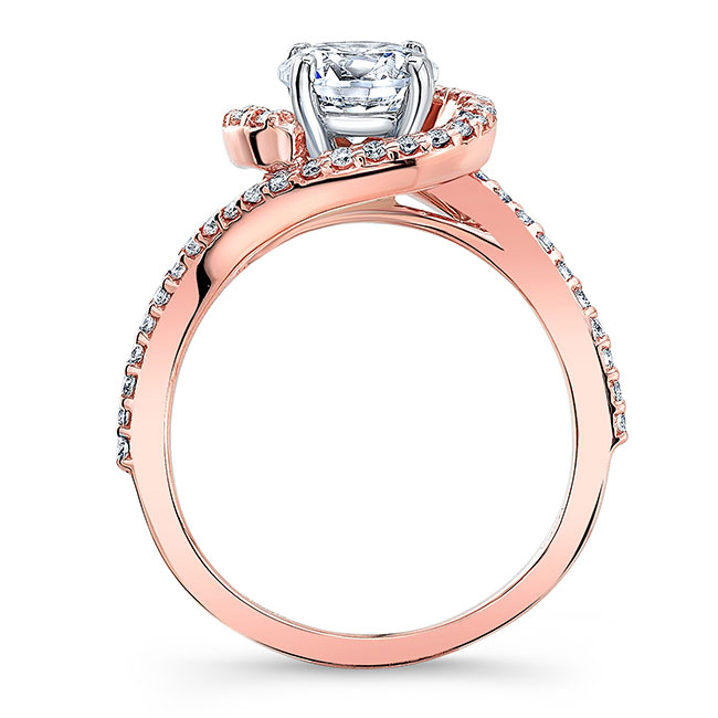 Rose Gold Half Halo Engagement Ring Image 2