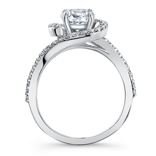 White Gold Half Halo Engagement Ring Image 2