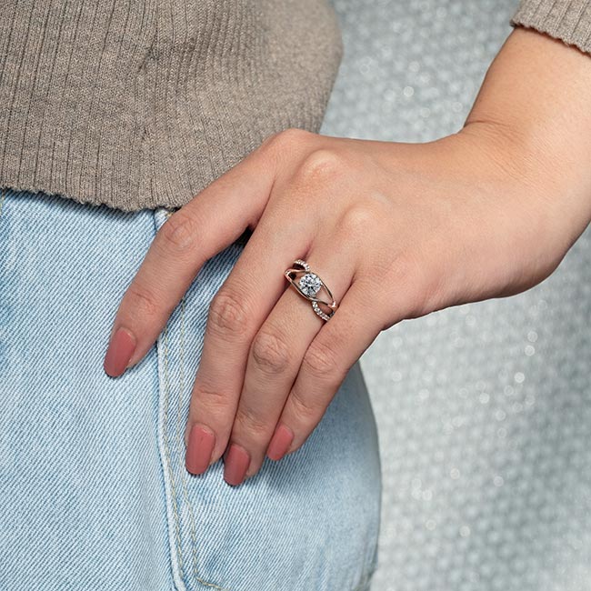 White Gold Open Shank Ring Image 4