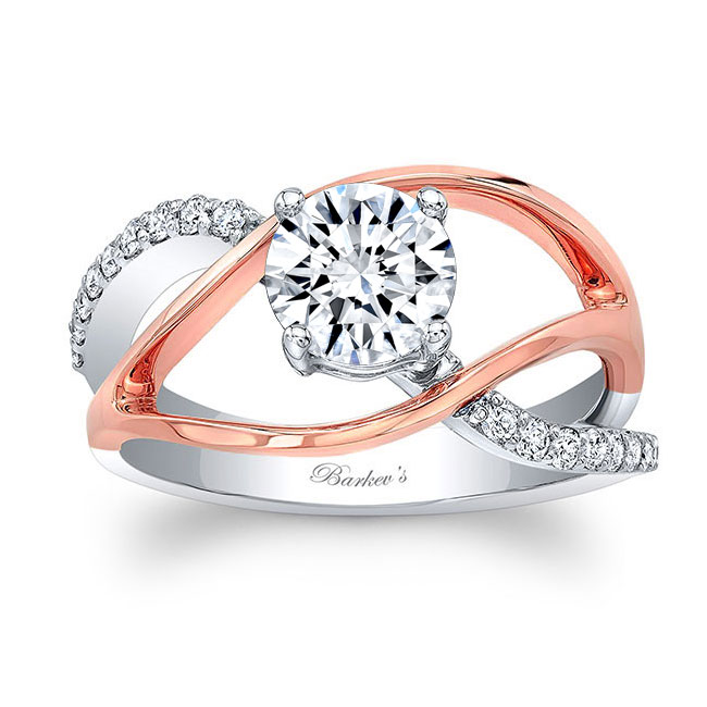 White Rose Gold Open Shank Ring