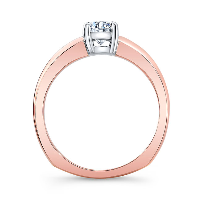 White Rose Gold Simple Solitaire Ring Image 2