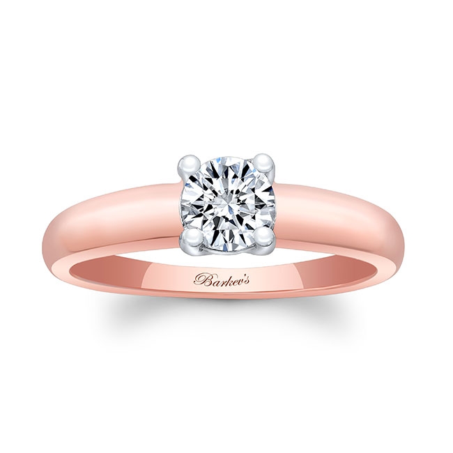 White Rose Gold Simple Solitaire Ring