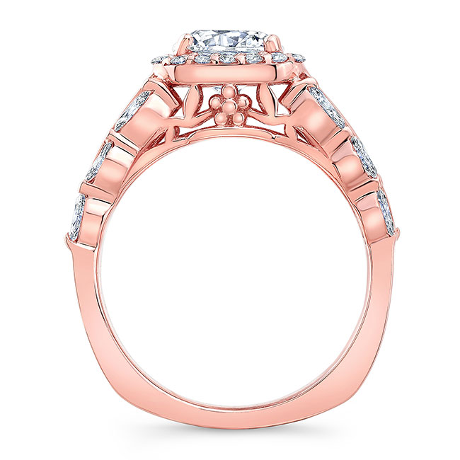 Rose Gold Moissanite Baguette Ring Image 2