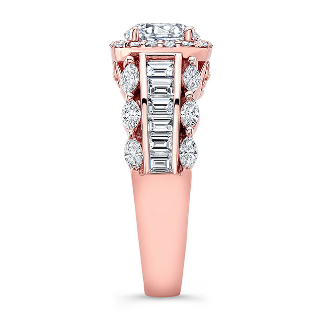 Rose Gold Moissanite Baguette Ring Image 3