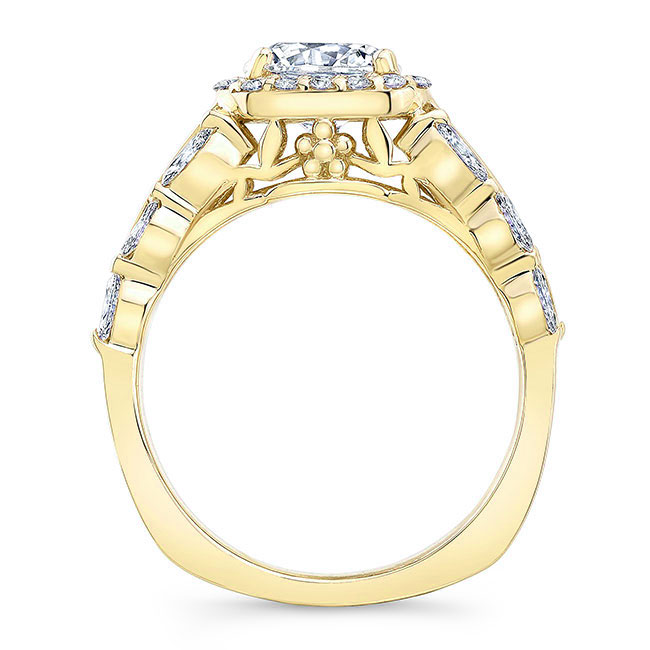 Yellow Gold Moissanite Baguette Ring Image 2