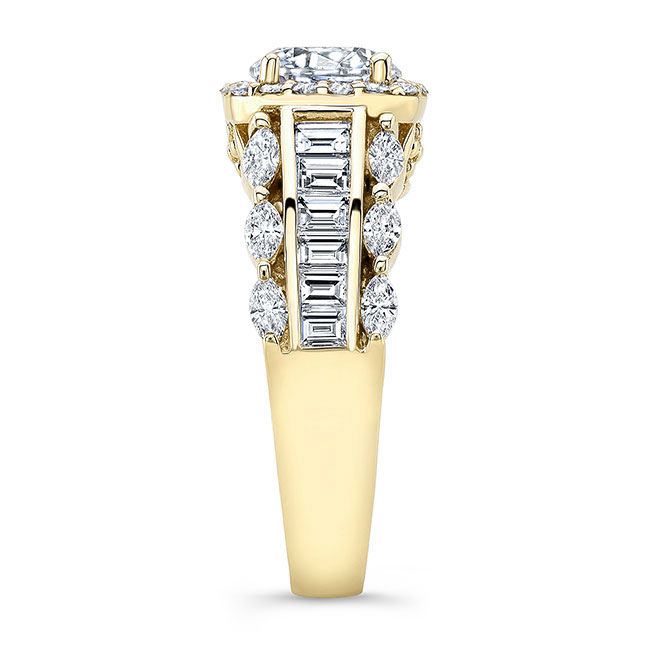 Yellow Gold Moissanite Baguette Ring Image 3