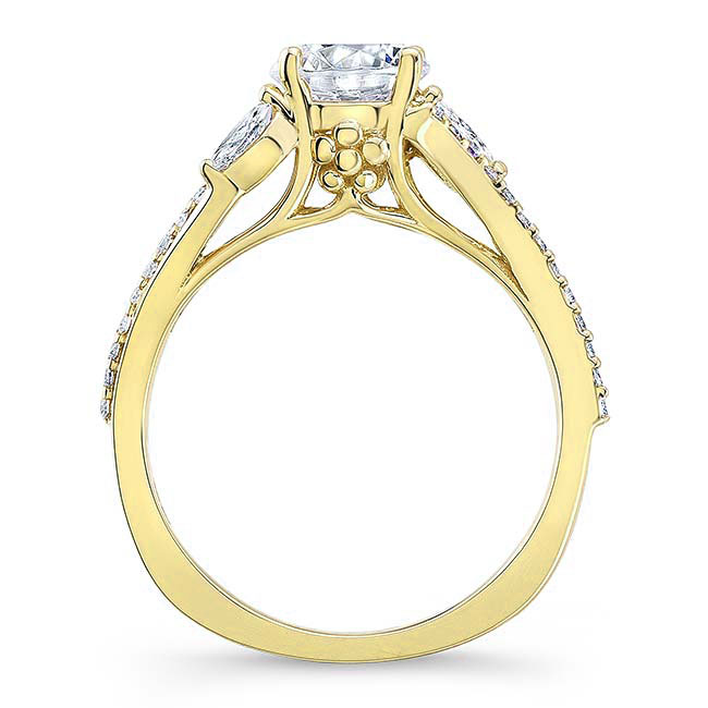 Yellow Gold Curved Split Shank Lab Grown Diamond Ring Image 2