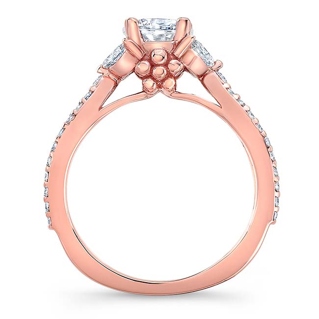 Rose Gold Moissanite Leaf Ring Image 2